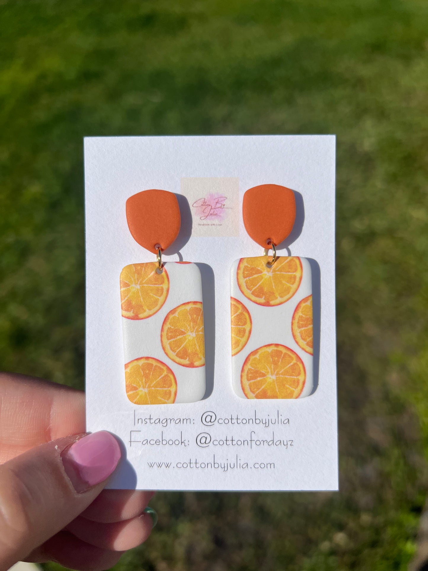 Orange Slice Stud Dangles