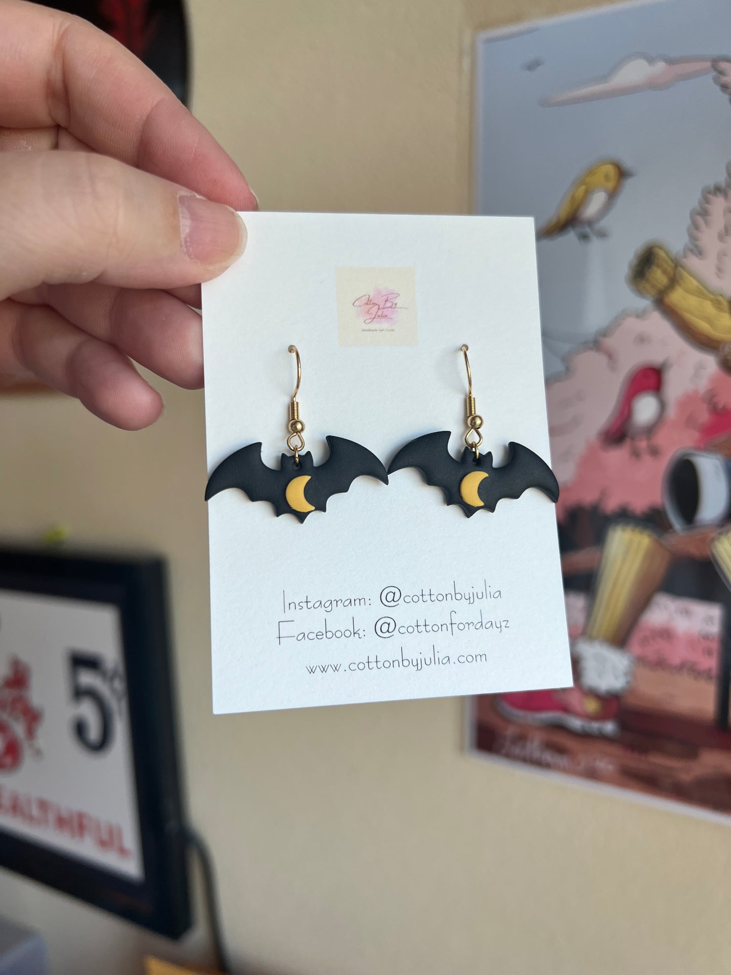 Moon Bat Earrings