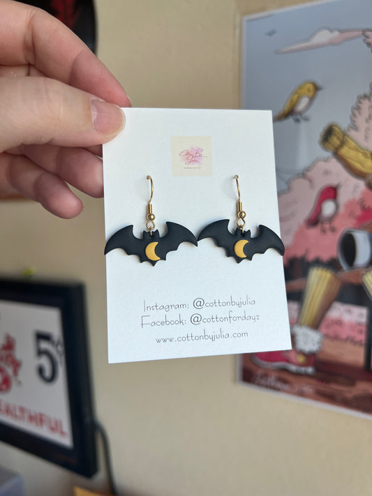 Moon Bat Earrings