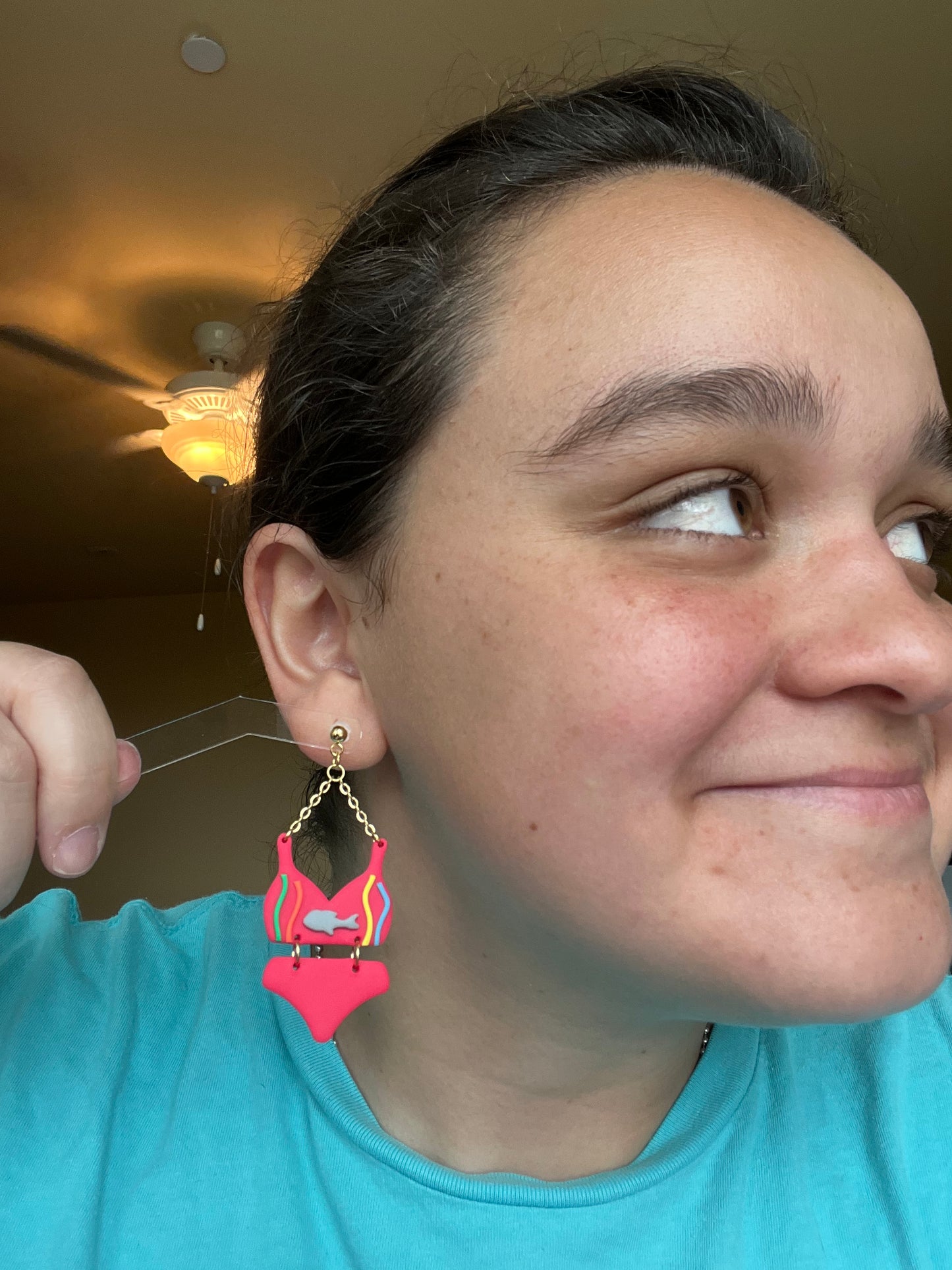 Rainbow Fish Bikini Earrings